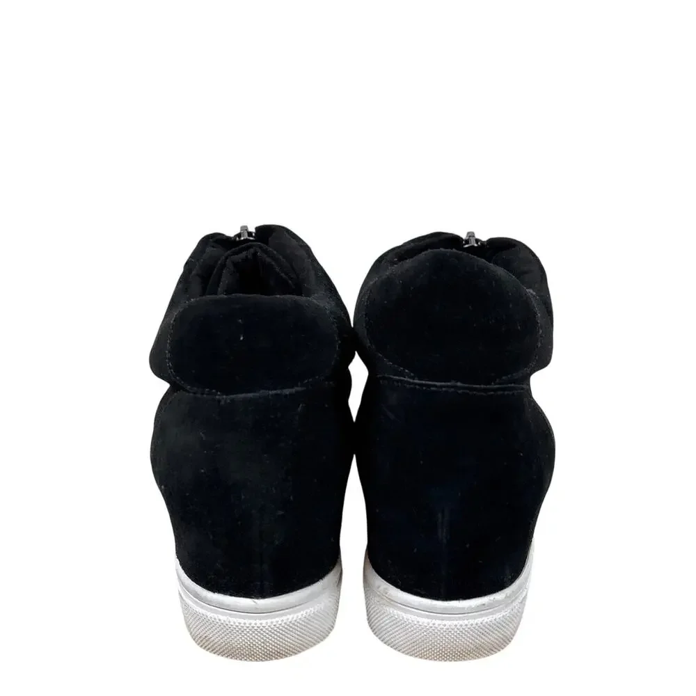 Blondo Womens 9.5 Glenda Black Suede Waterproof Zip Sneaker Ankle